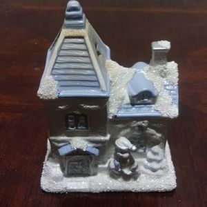 Glitter house candle holder